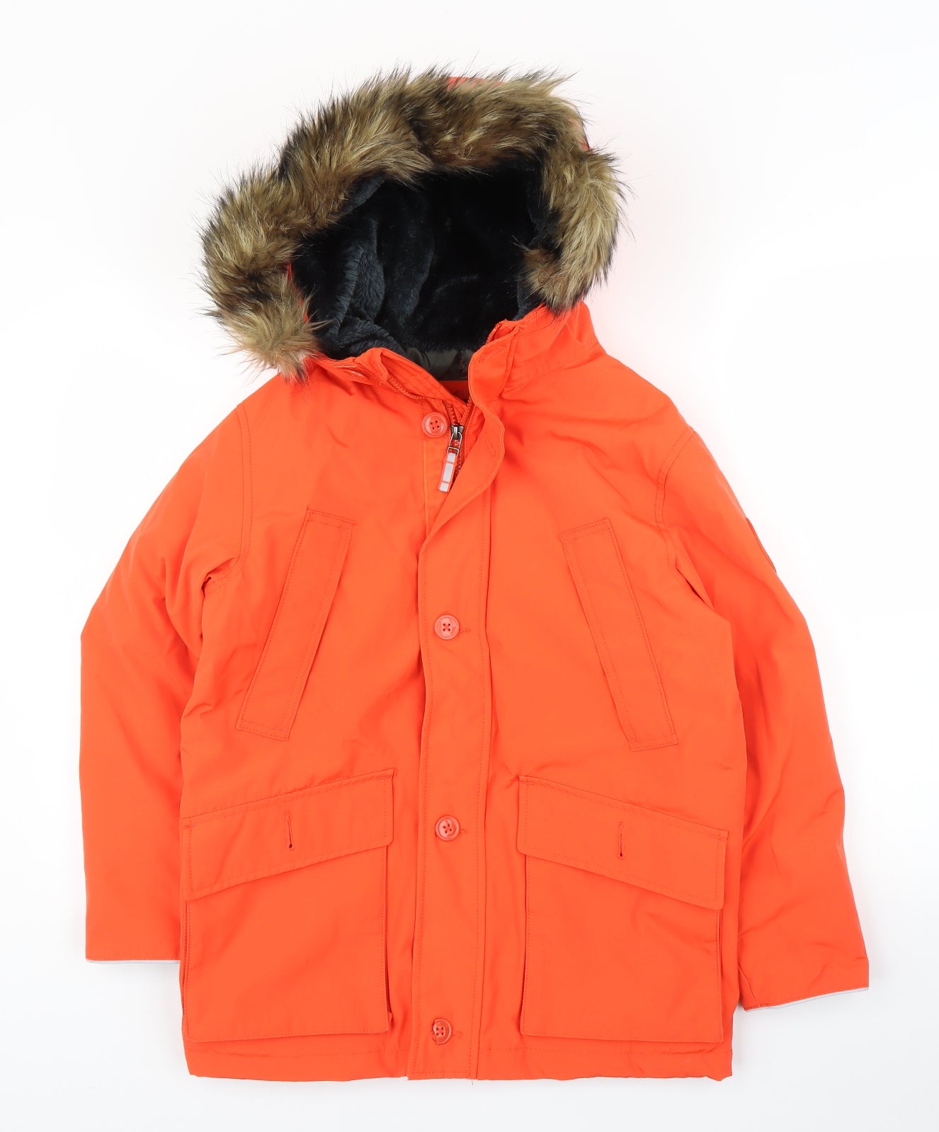 Gap Boys Orange   Parka Coat Size 10-11 Years