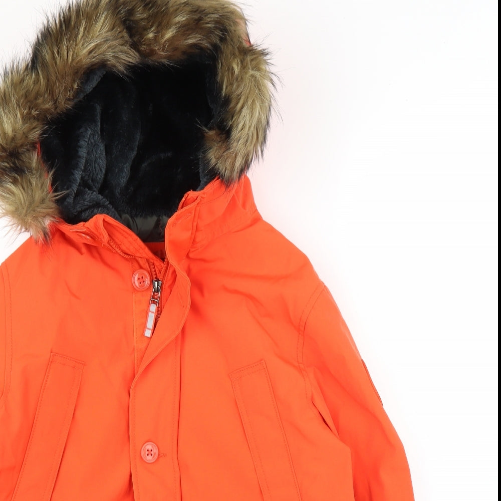 Gap Boys Orange   Parka Coat Size 10-11 Years