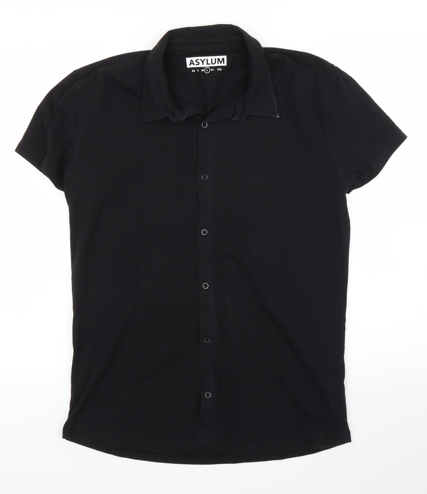 Asylum Mens Black    T-Shirt Size L