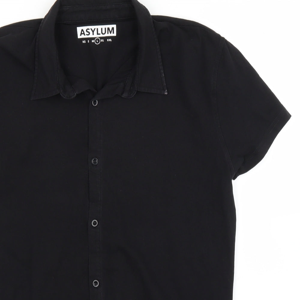 Asylum Mens Black    T-Shirt Size L