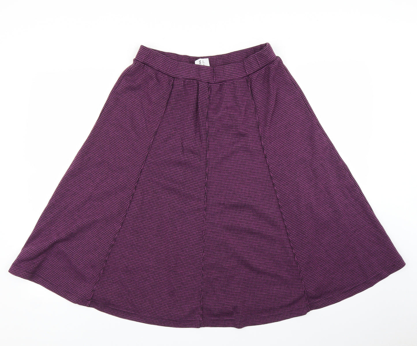 Damart Womens Purple Houndstooth  A-Line Skirt Size 16