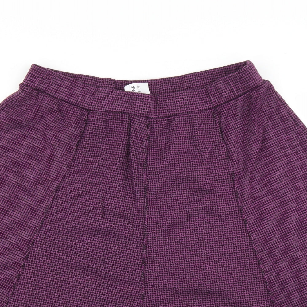 Damart Womens Purple Houndstooth  A-Line Skirt Size 16