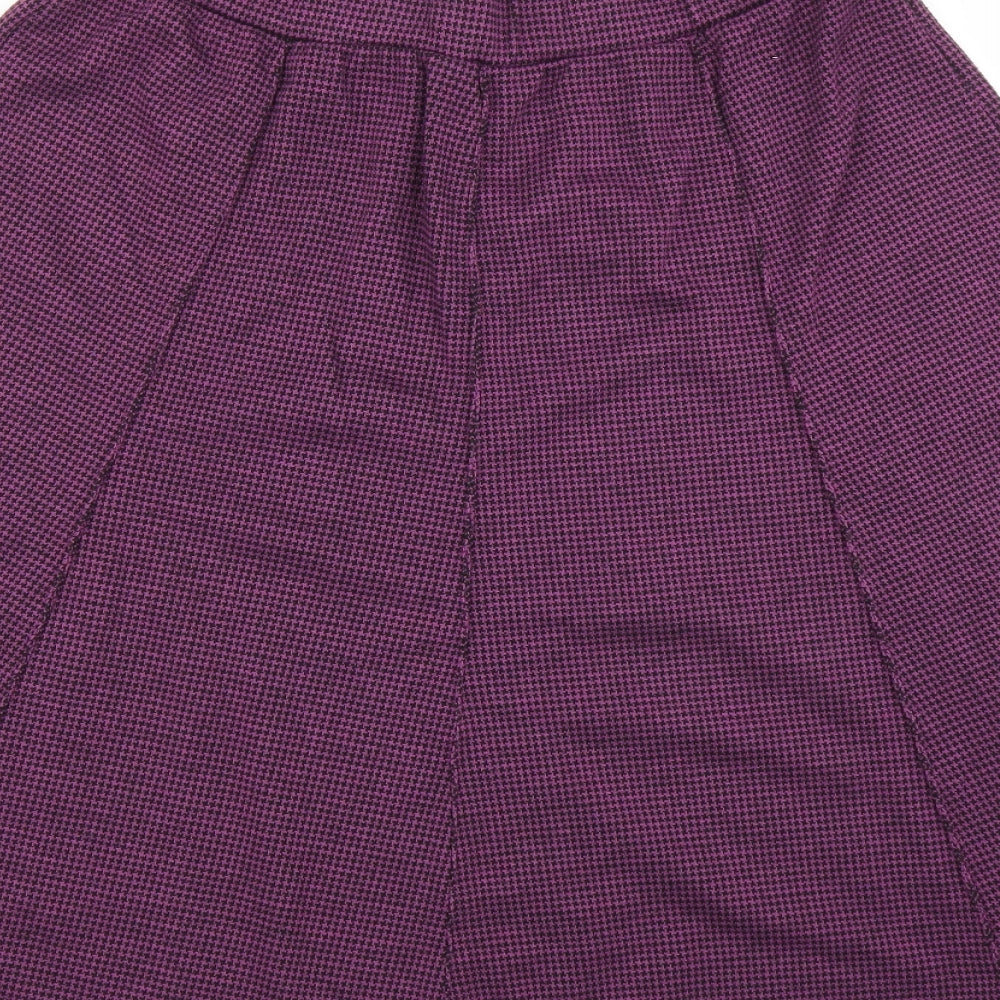 Damart Womens Purple Houndstooth  A-Line Skirt Size 16