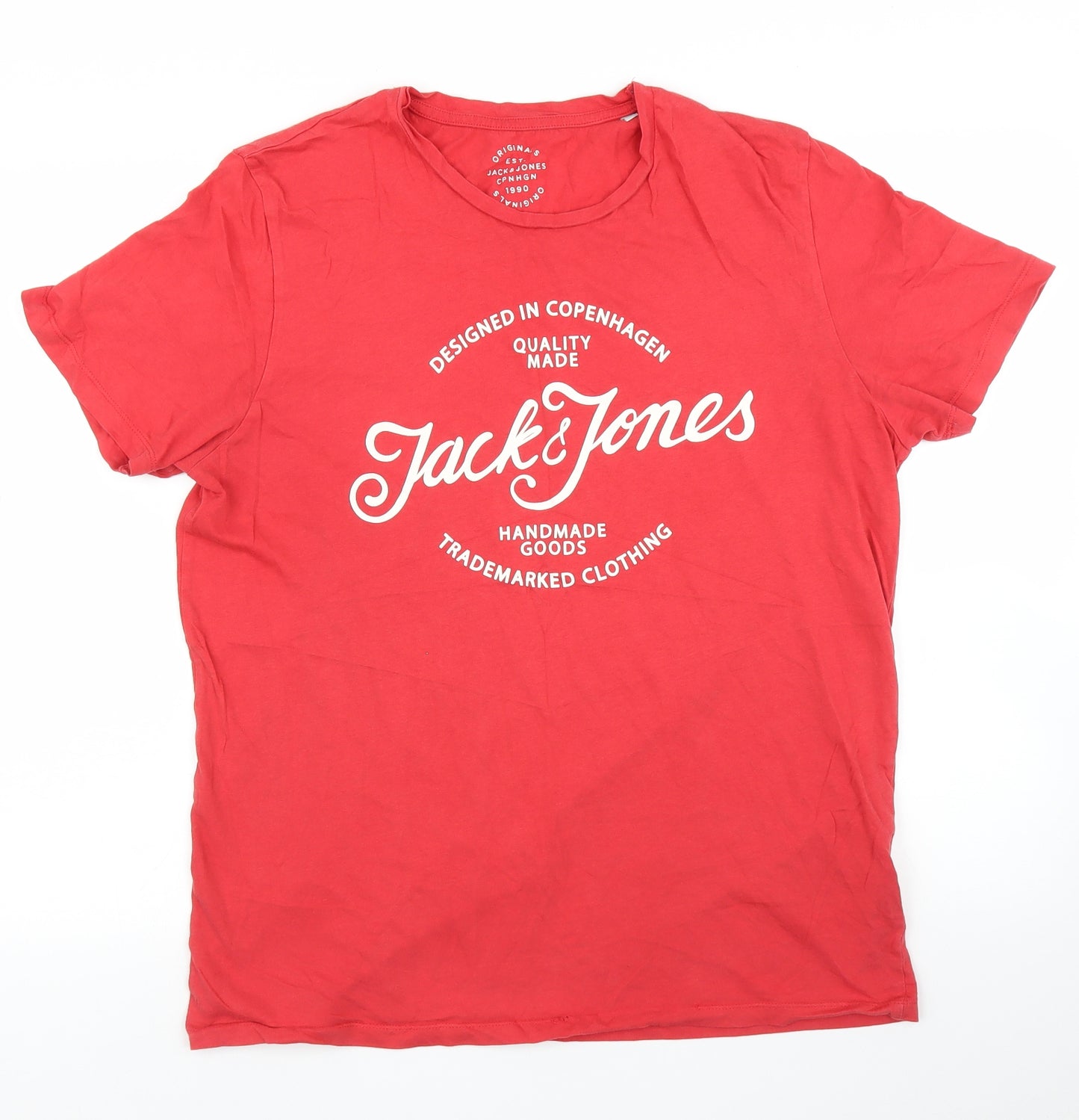 JACK & JONES Mens Red    T-Shirt Size XL