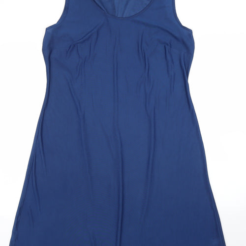 Preworn Womens Blue Solid  Capri Gown Size L