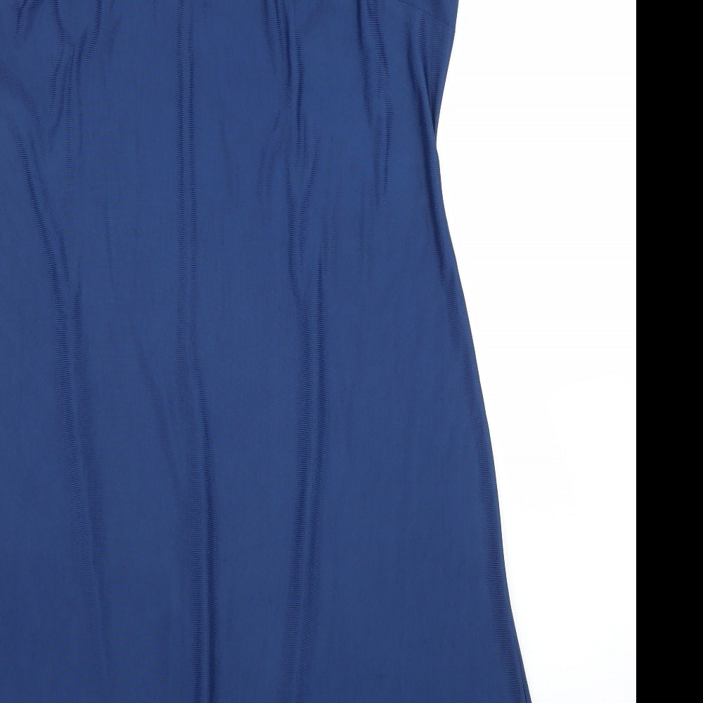 Preworn Womens Blue Solid  Capri Gown Size L