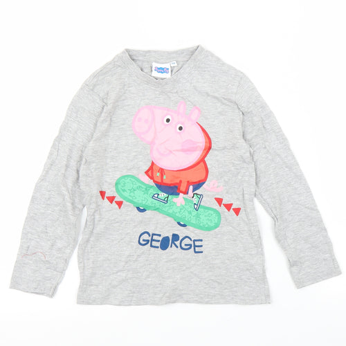 Peppa Pig Boys Grey   Basic T-Shirt Size 4-5 Years