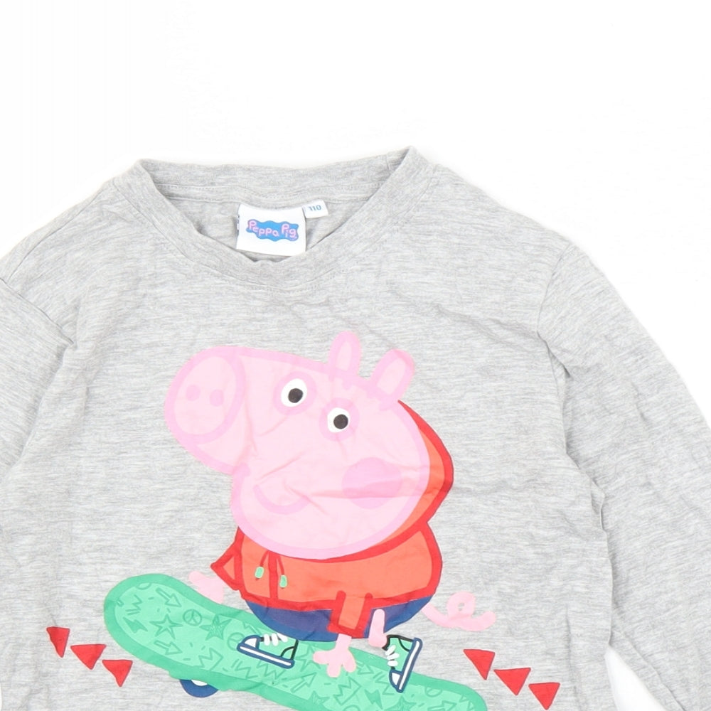 Peppa Pig Boys Grey   Basic T-Shirt Size 4-5 Years