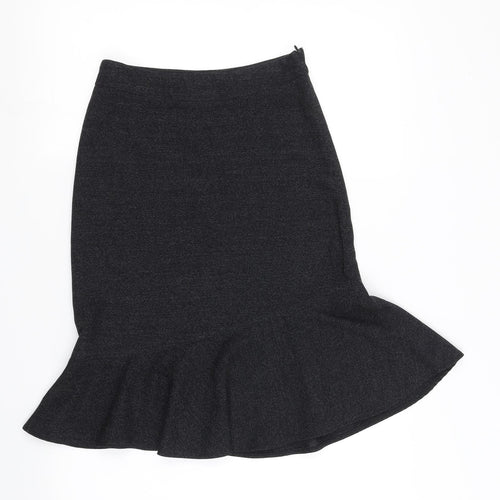 Preworn Womens Grey   A-Line Skirt Size S  - frill bottom