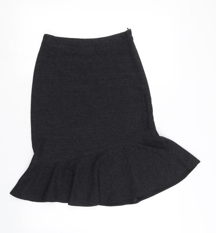 Preworn Womens Grey A-Line Skirt Size S - frill bottom