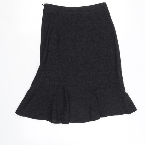 Preworn Womens Grey   A-Line Skirt Size S  - frill bottom