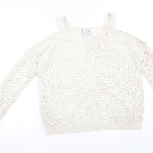 VERO MODA Womens White   Pullover Sweatshirt Size S