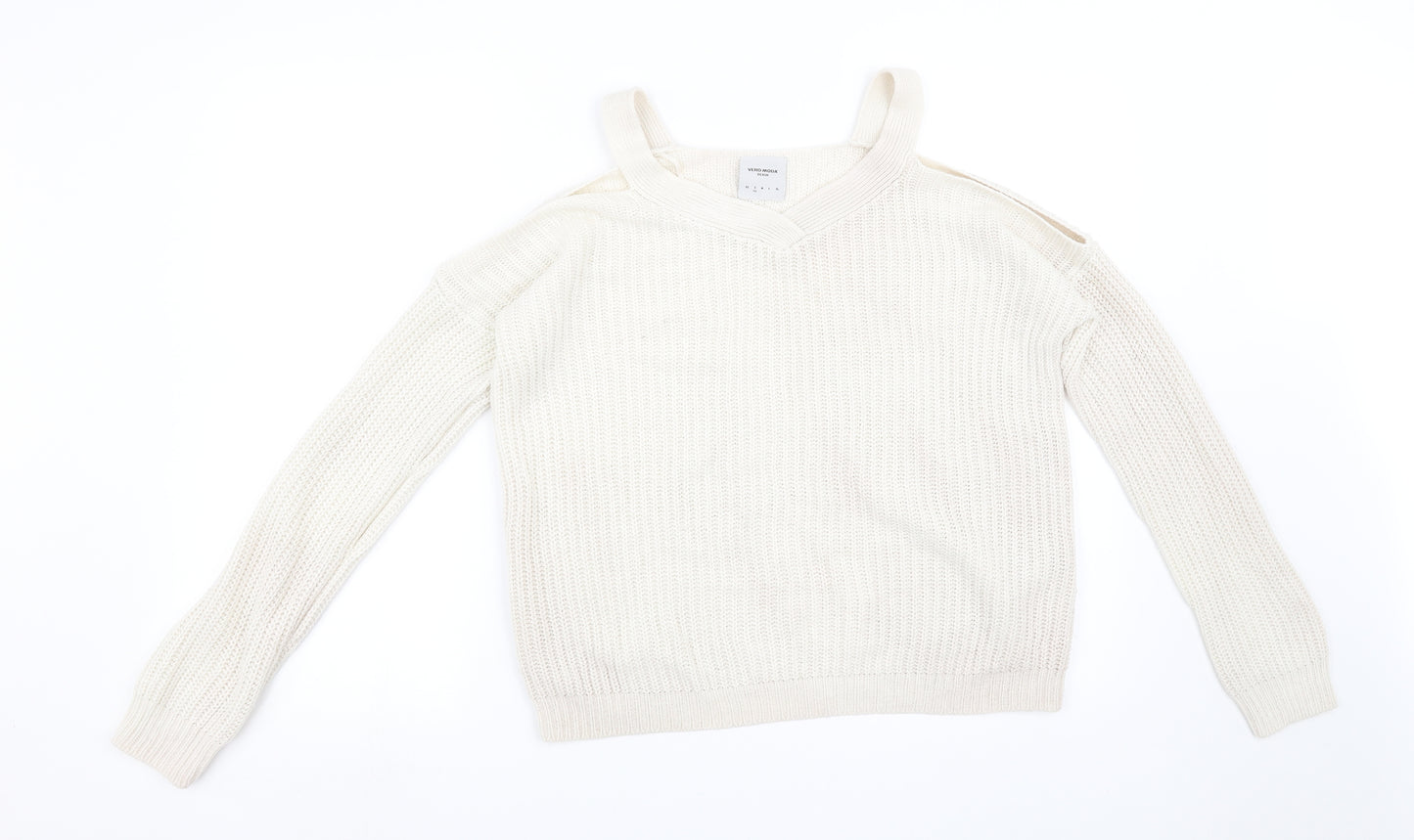 VERO MODA Womens White   Pullover Sweatshirt Size S