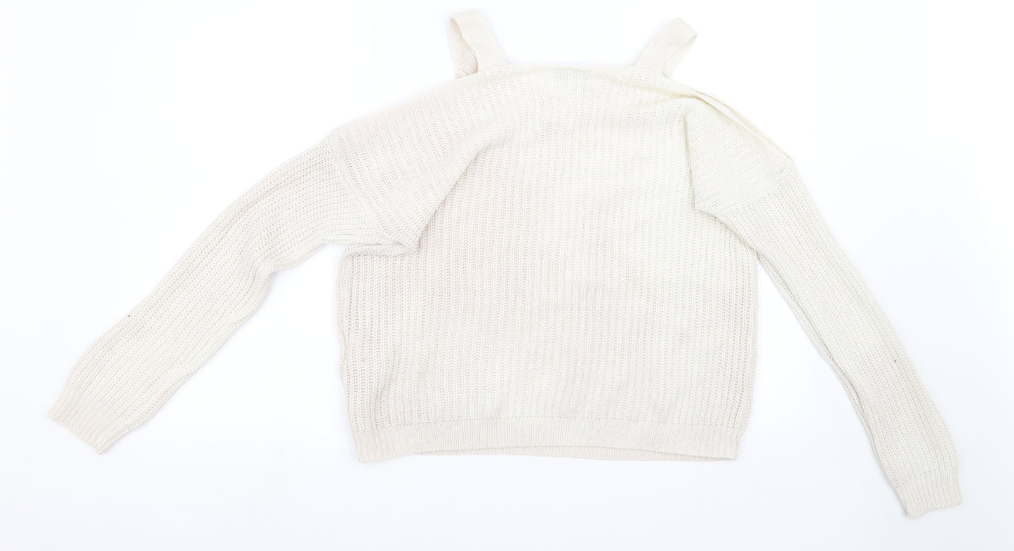 VERO MODA Womens White   Pullover Sweatshirt Size S
