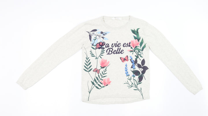 H&M Girls Grey   Pullover Sweatshirt Size 11-12 Years