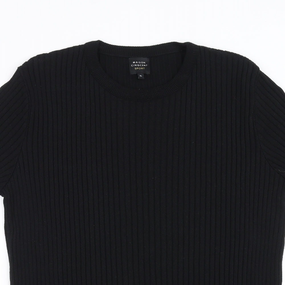 Maison Cinqcent Womens Black   Pullover Sweatshirt Size XL