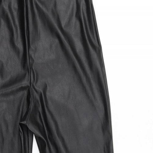 Primark Womens Black  Latex Trousers  Size 8 L28 in - leather effect leggings