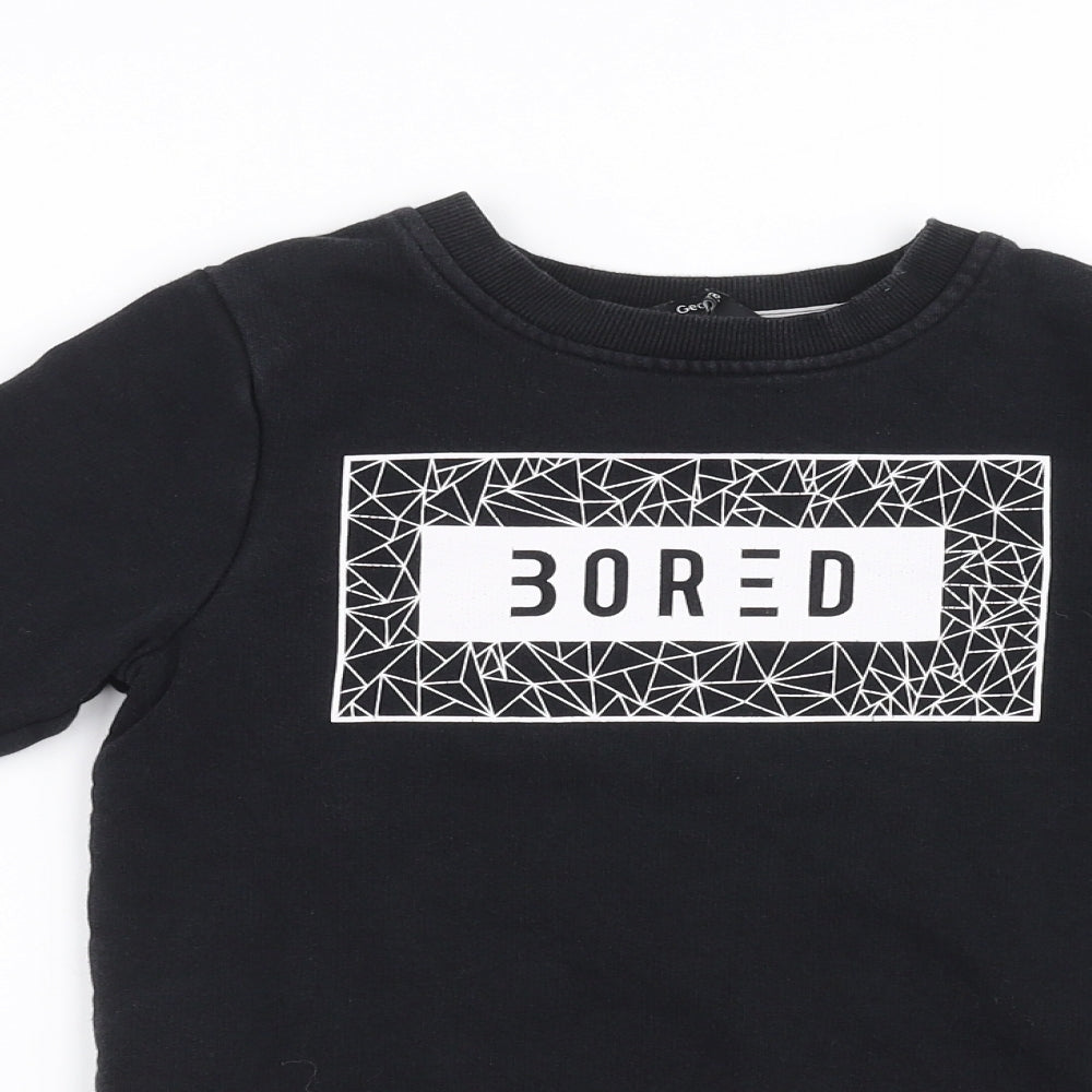 George Boys Black   Pullover Sweatshirt Size 6-7 Years