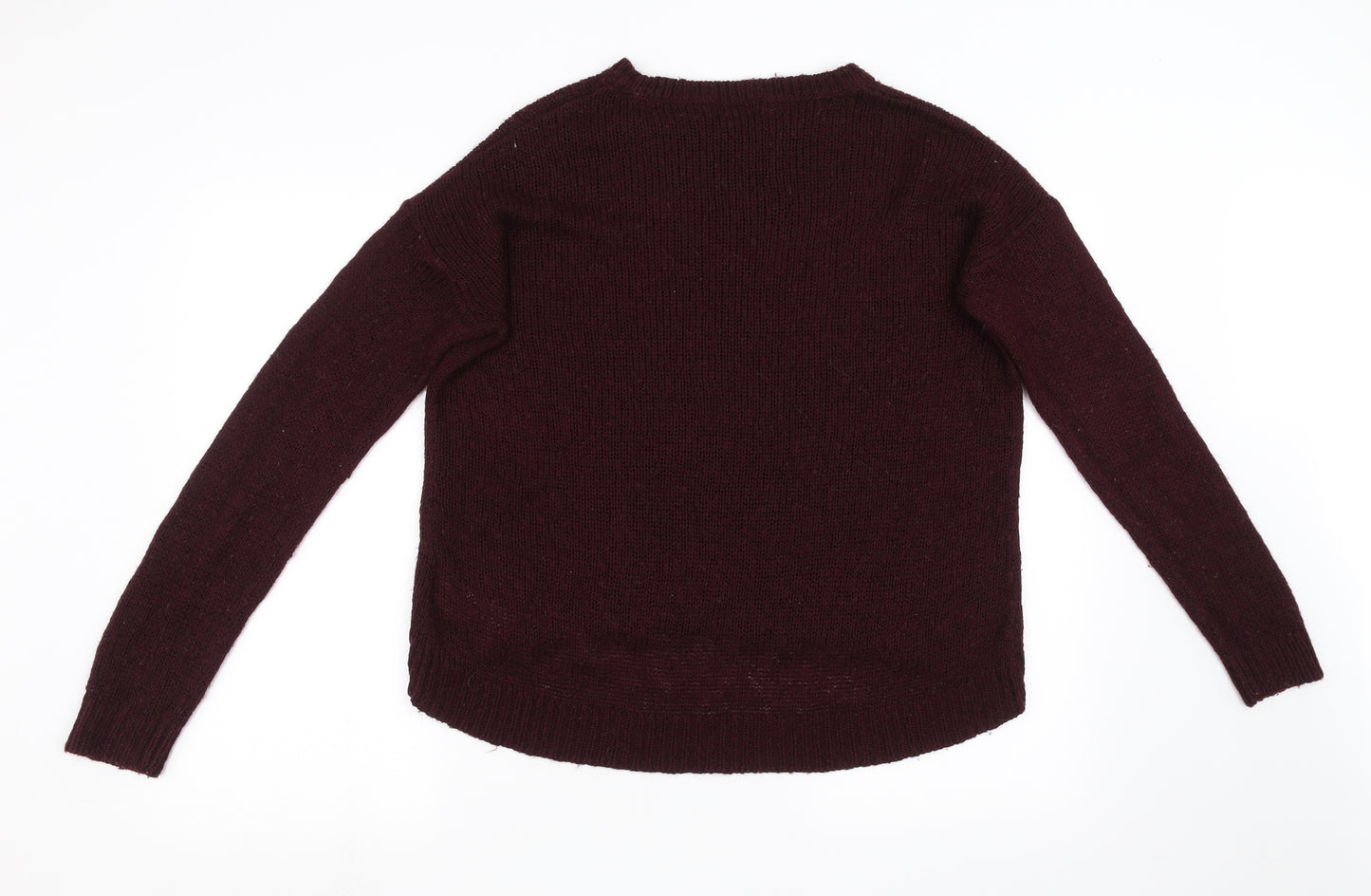 New Look Womens Red  Knit Pullover Sweatshirt Size M