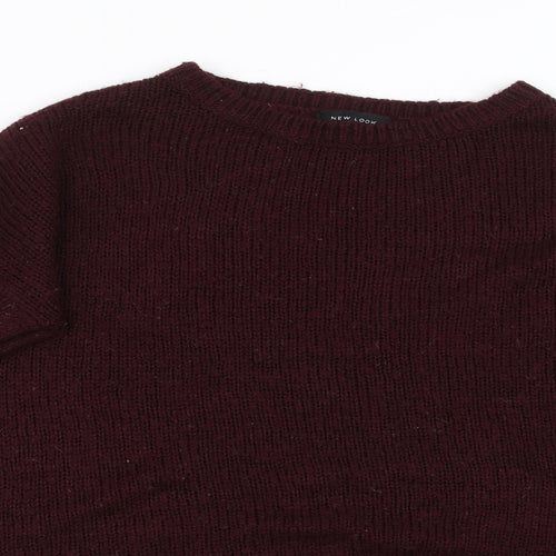 New Look Womens Red  Knit Pullover Sweatshirt Size M