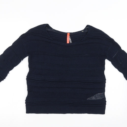 Zakti Womens Blue  Knit Pullover Sweatshirt Size S