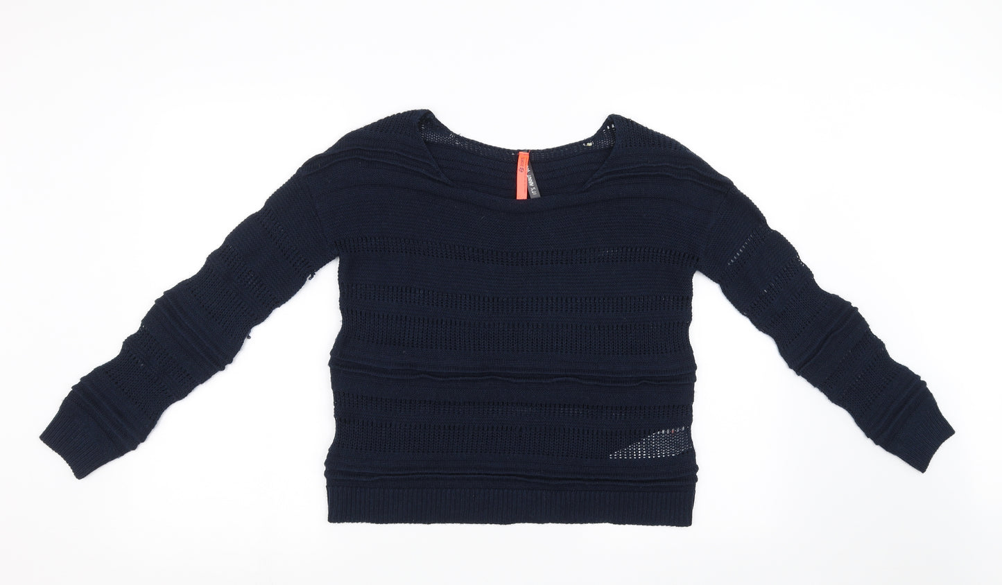 Zakti Womens Blue  Knit Pullover Sweatshirt Size S