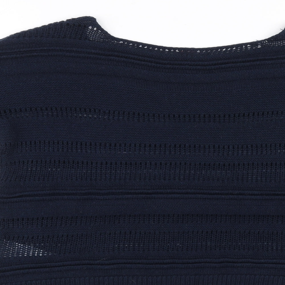 Zakti Womens Blue  Knit Pullover Sweatshirt Size S