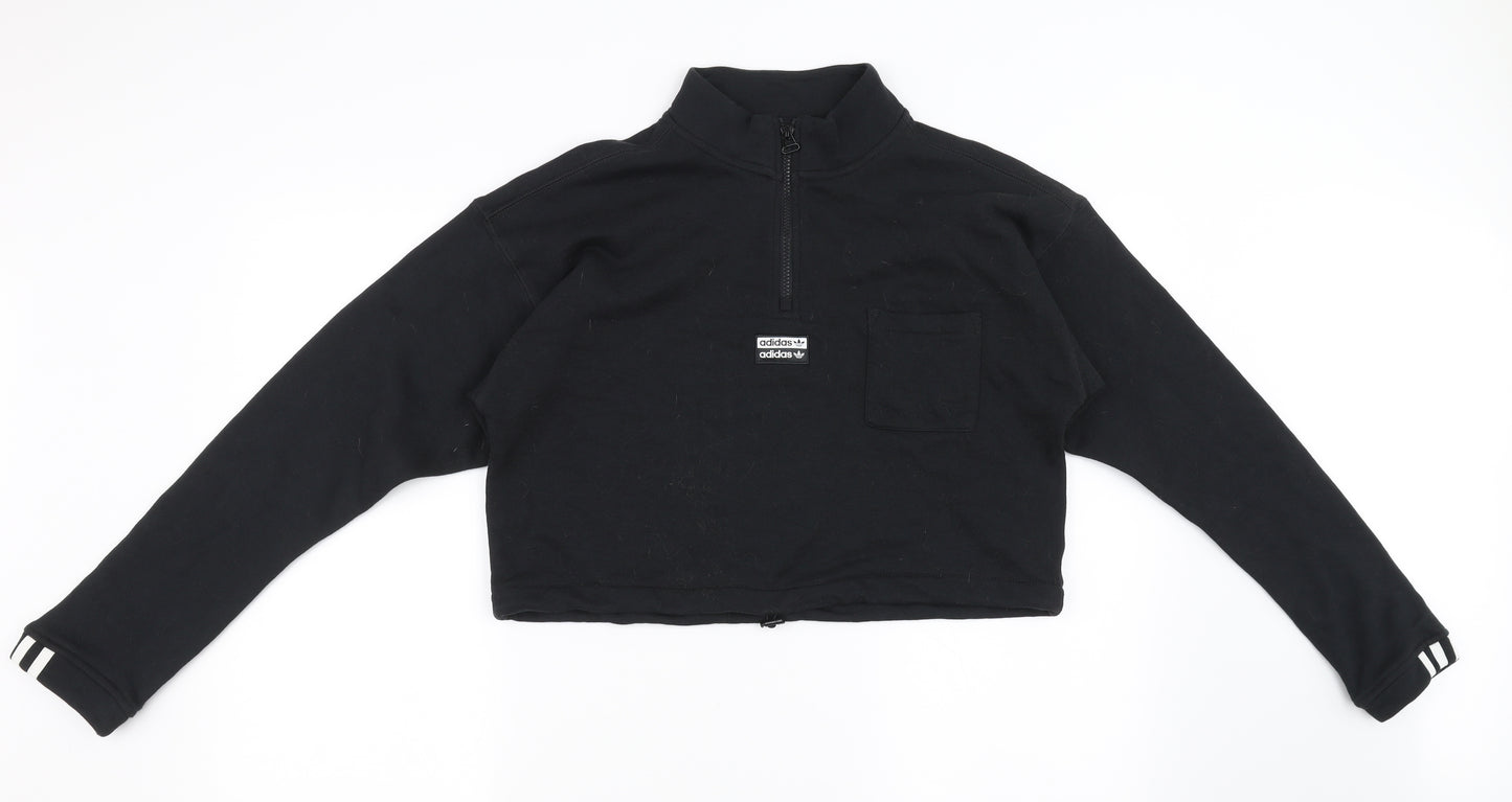 adidas Womens Black   Pullover Sweatshirt Size 14  - cropped