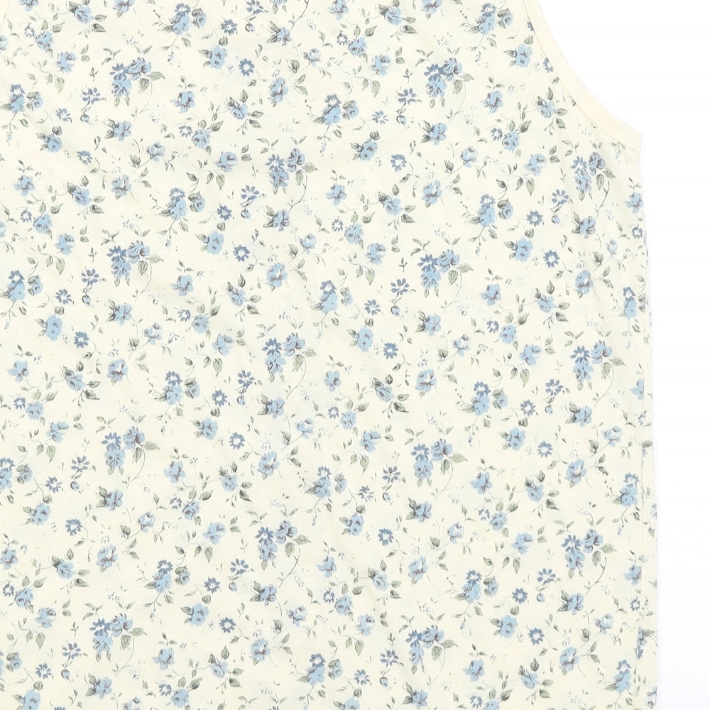 Paramour Womens Yellow Floral  Basic Button-Up Size L
