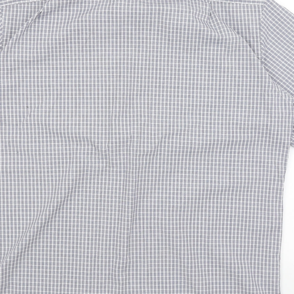 M&S Mens Grey Check   Dress Shirt Size 16