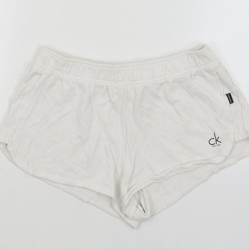 Calvin Klein Womens White   Sweat Shorts Size XS