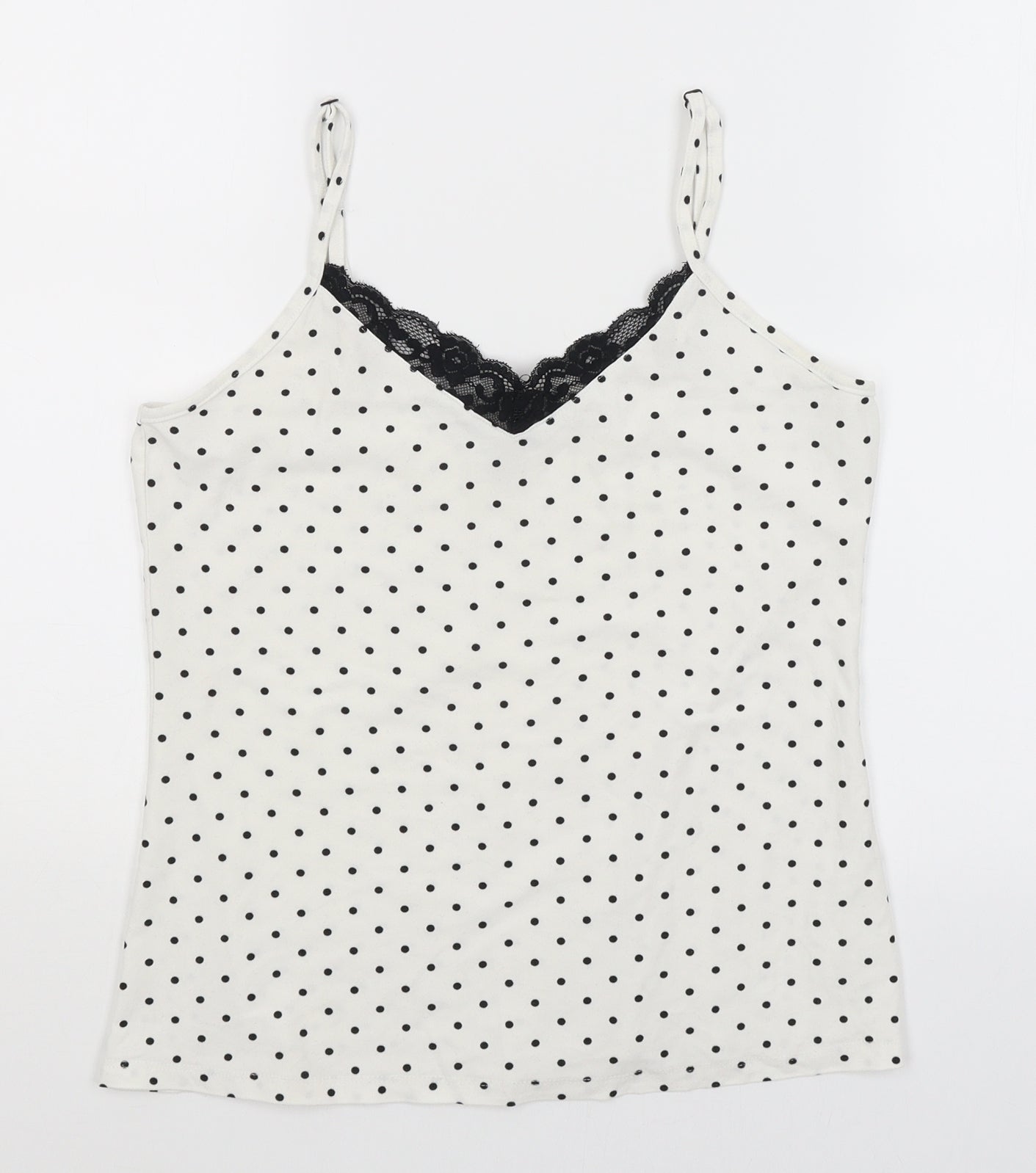 Love to Lounge Womens White Polka Dot  Top Pyjama Top Size XS