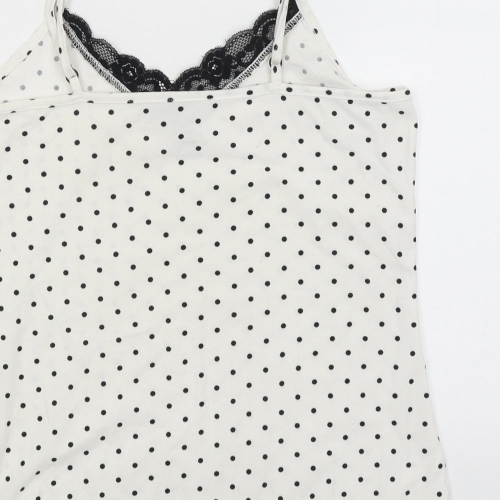 Love to Lounge Womens White Polka Dot  Top Pyjama Top Size XS