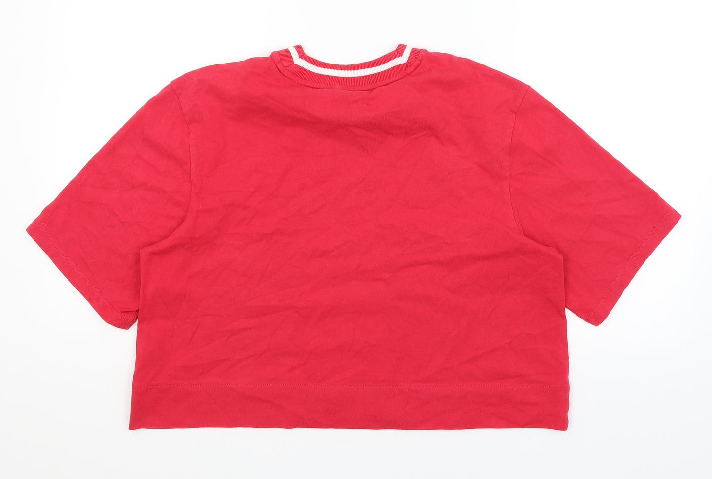 adidas Womens Red   Cropped T-Shirt Size 14