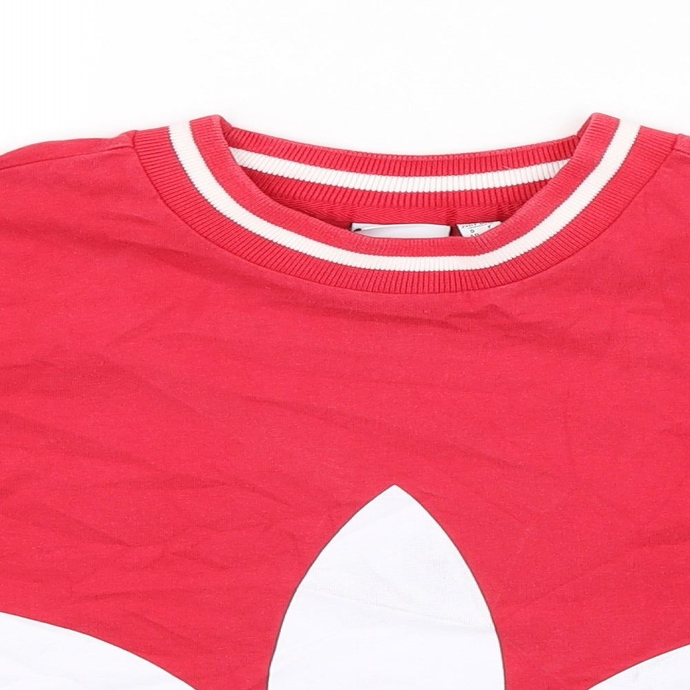 adidas Womens Red   Cropped T-Shirt Size 14