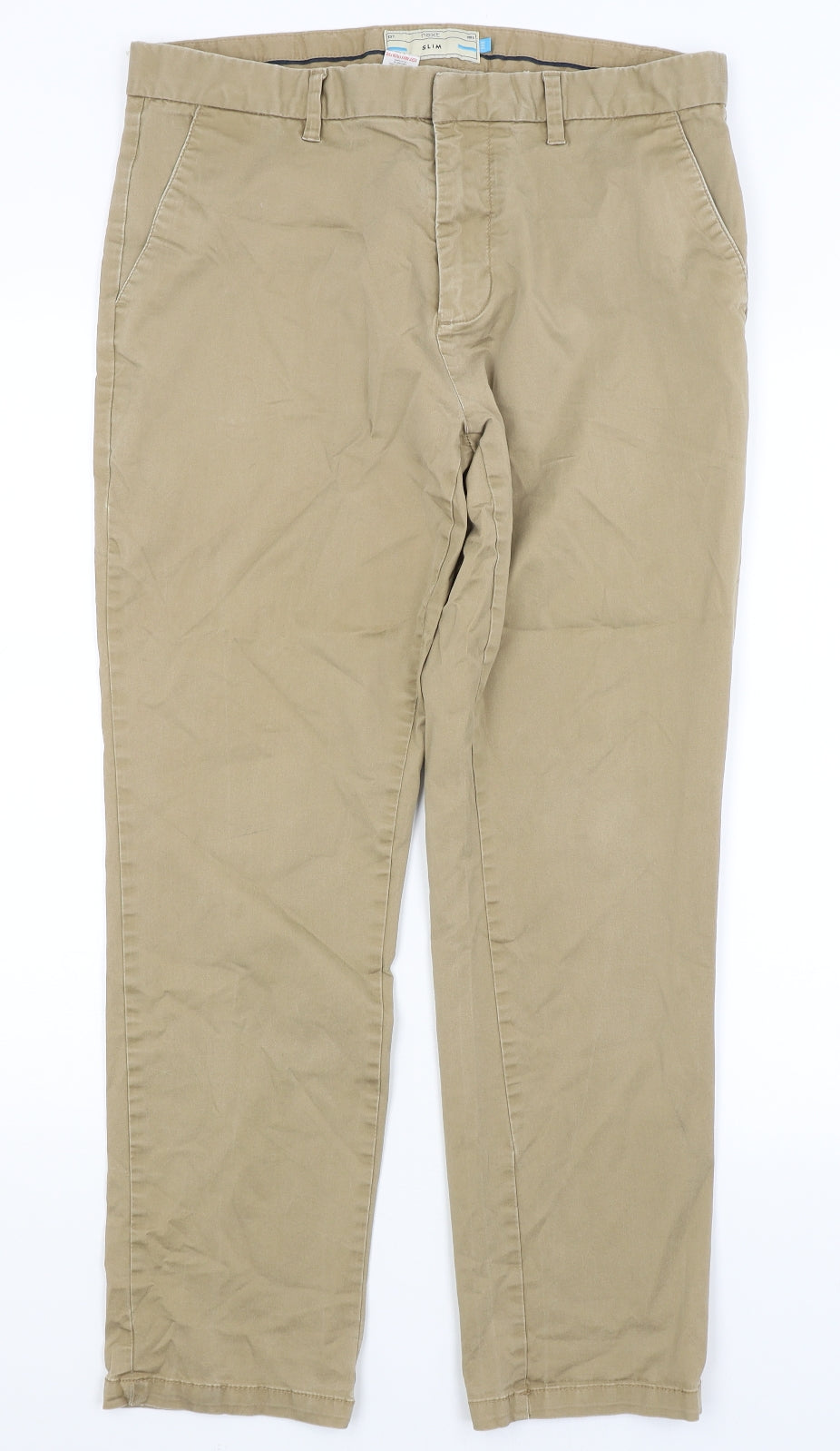 NEXT Mens Brown   Chino Trousers Size 34 in L27 in