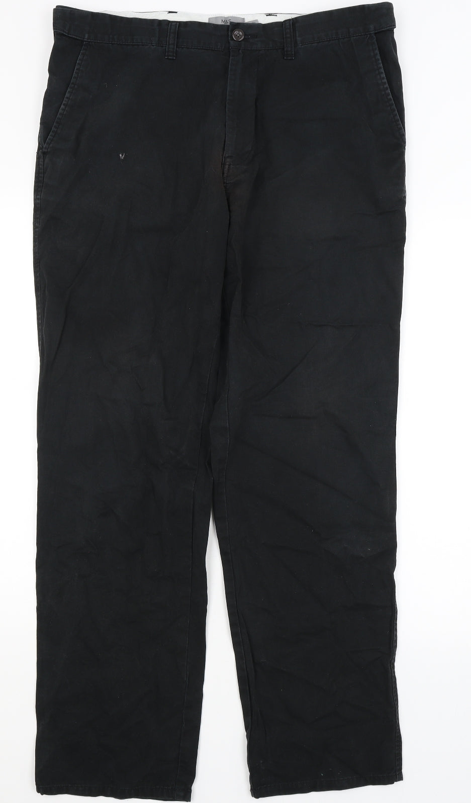 M&S Mens Blue   Chino Trousers Size 36 in L30 in