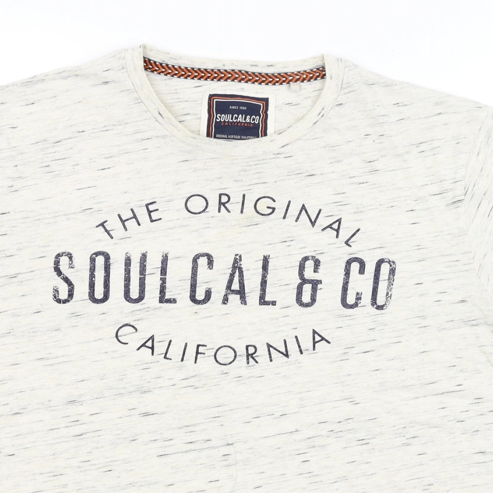 Soul Cal Mens Ivory    T-Shirt Size XL