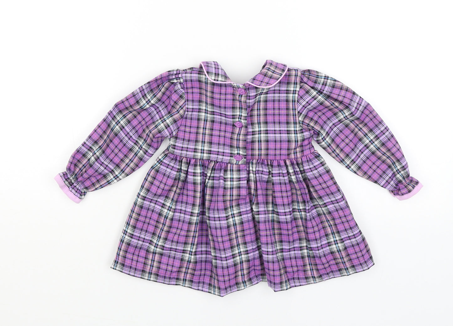 Watch Me Grow Baby Purple Plaid  Fit & Flare  Size 6-9 Months