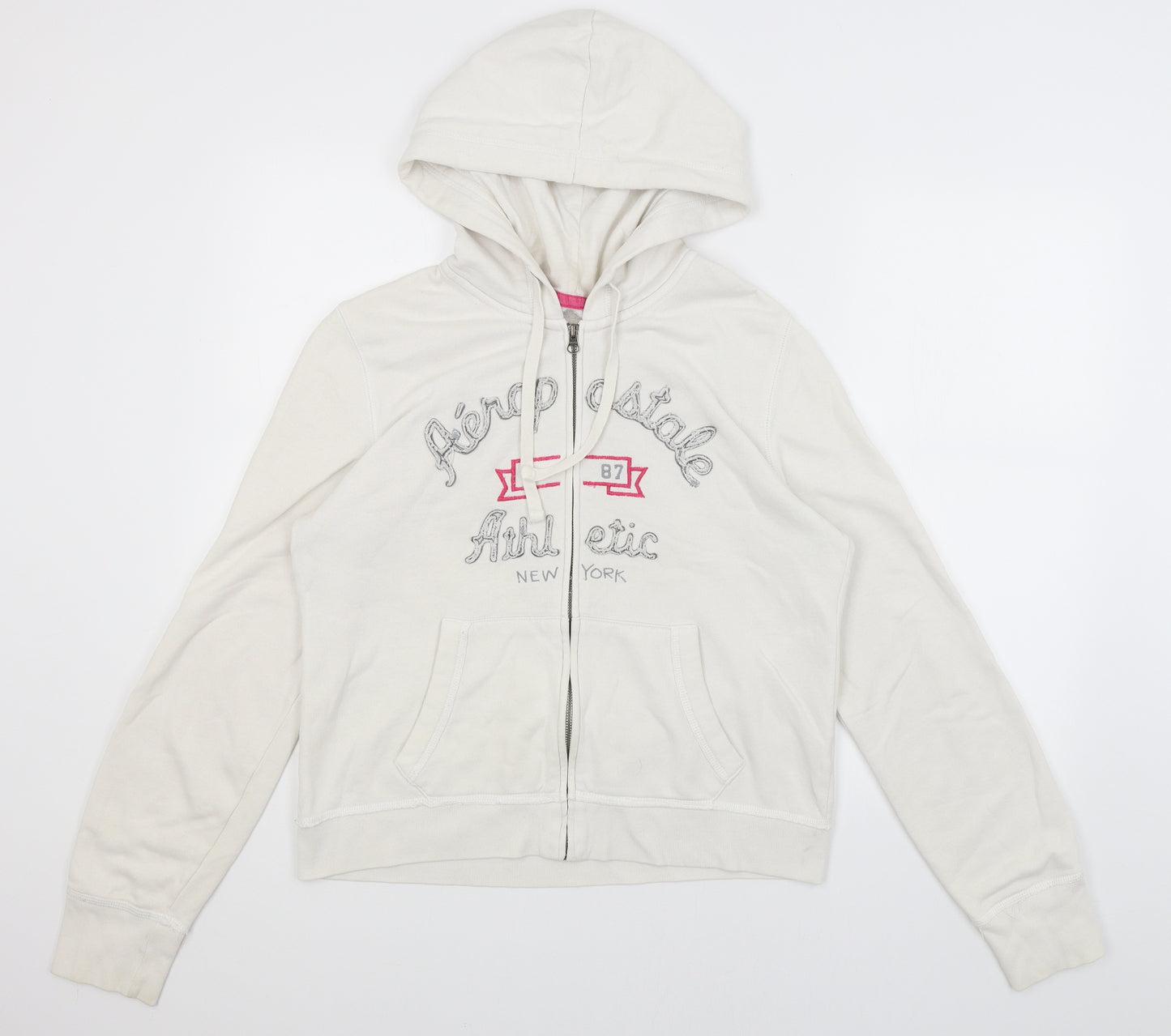 Aeropostale Womens White   Full Zip Hoodie Size XL