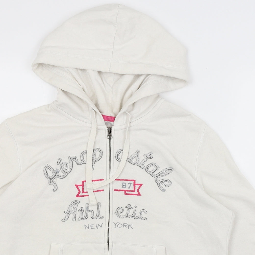 Aeropostale Womens White   Full Zip Hoodie Size XL