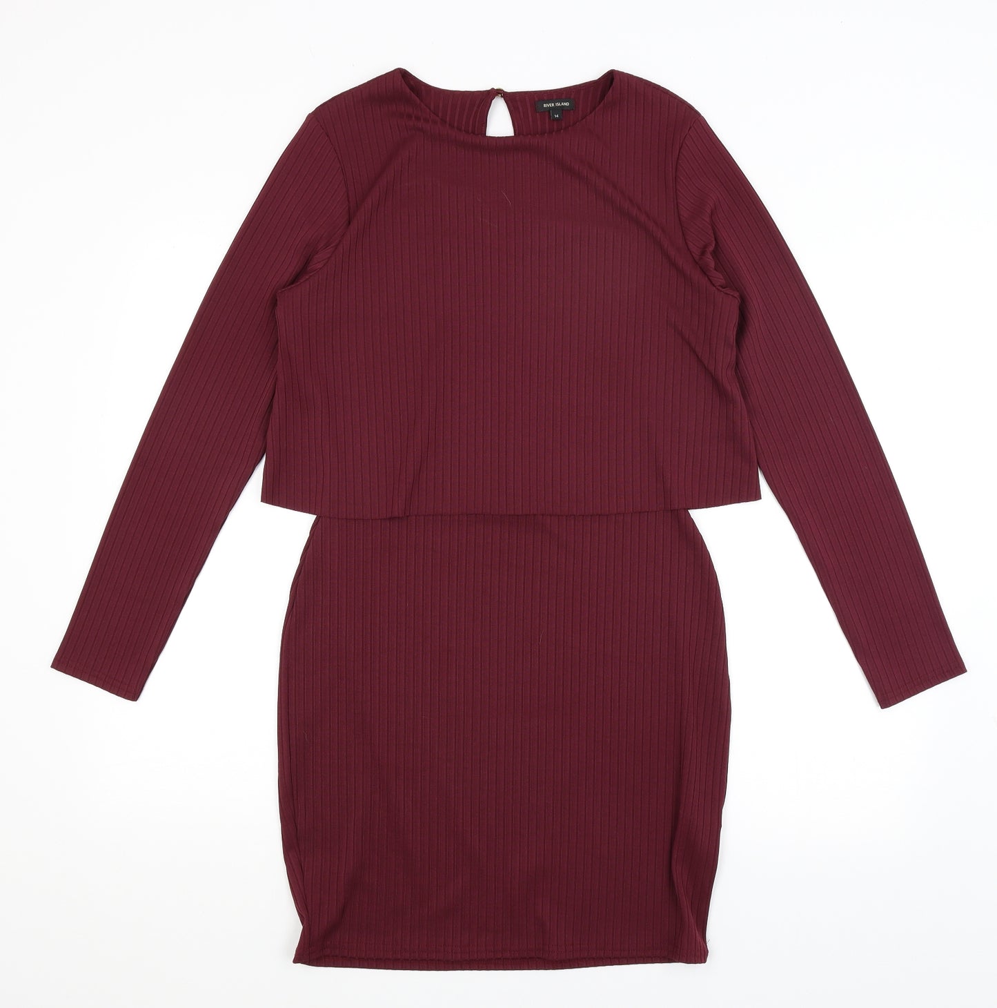 River Island Womens Red   Pencil Dress  Size 14