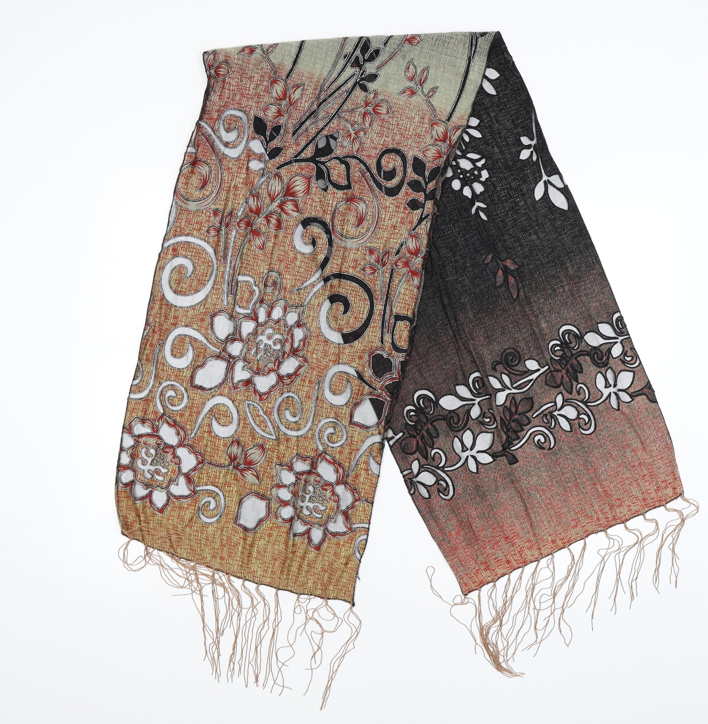 Preworn Womens Red Floral   Scarf