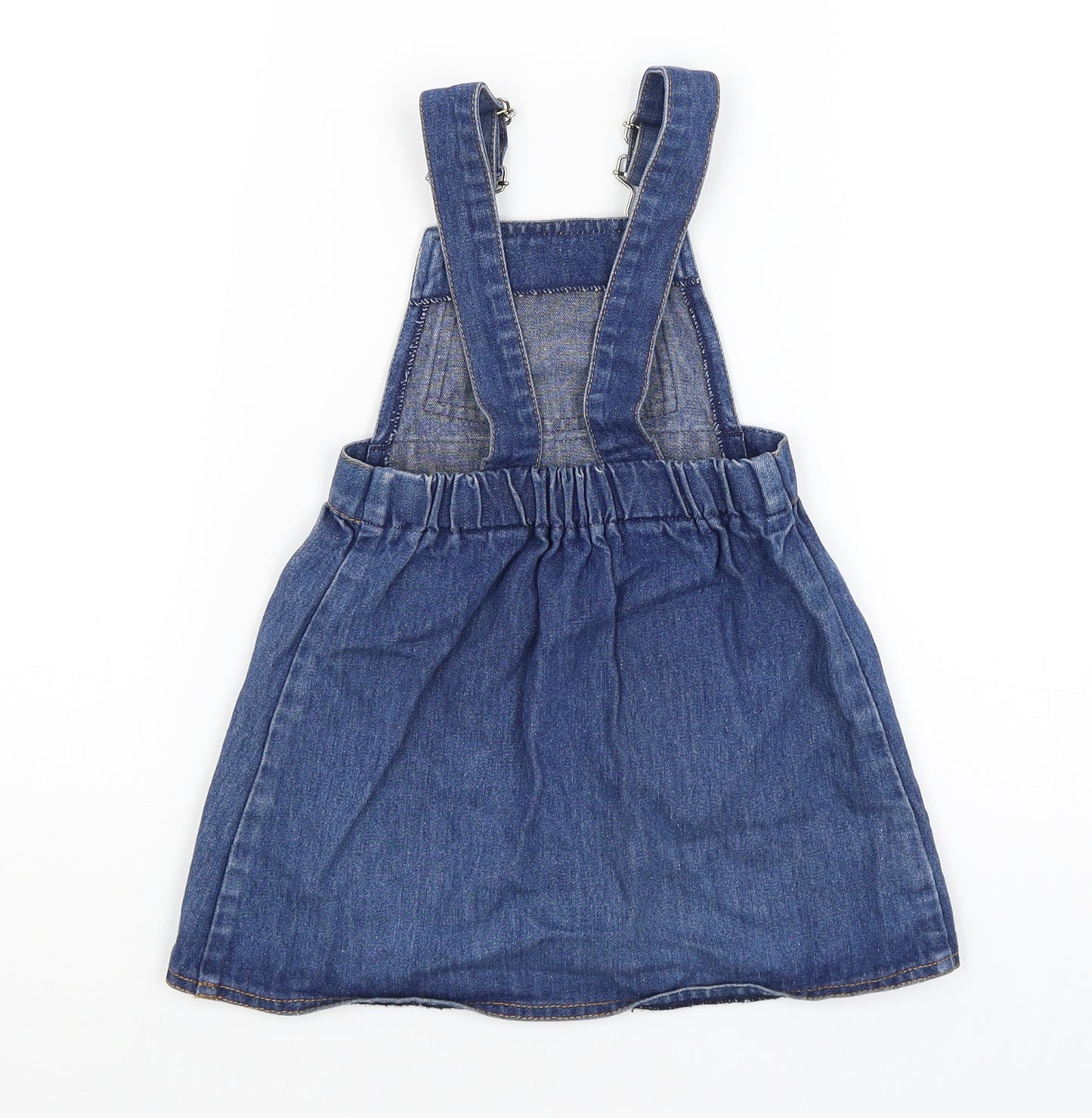 St Michael Girls Blue   Pinafore/Dungaree Dress  Size 3 Years