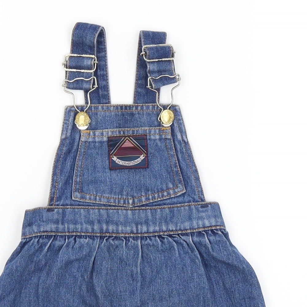 St Michael Girls Blue   Pinafore/Dungaree Dress  Size 3 Years