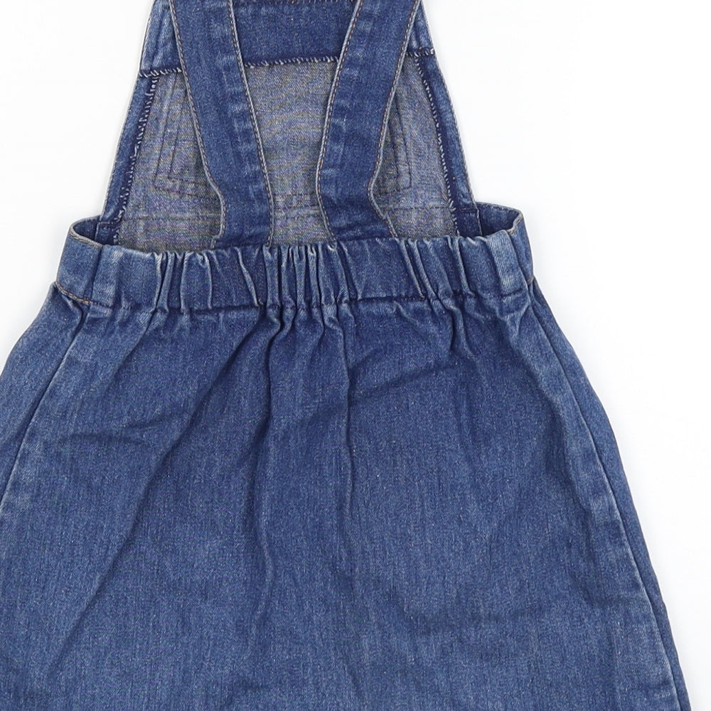 St Michael Girls Blue   Pinafore/Dungaree Dress  Size 3 Years