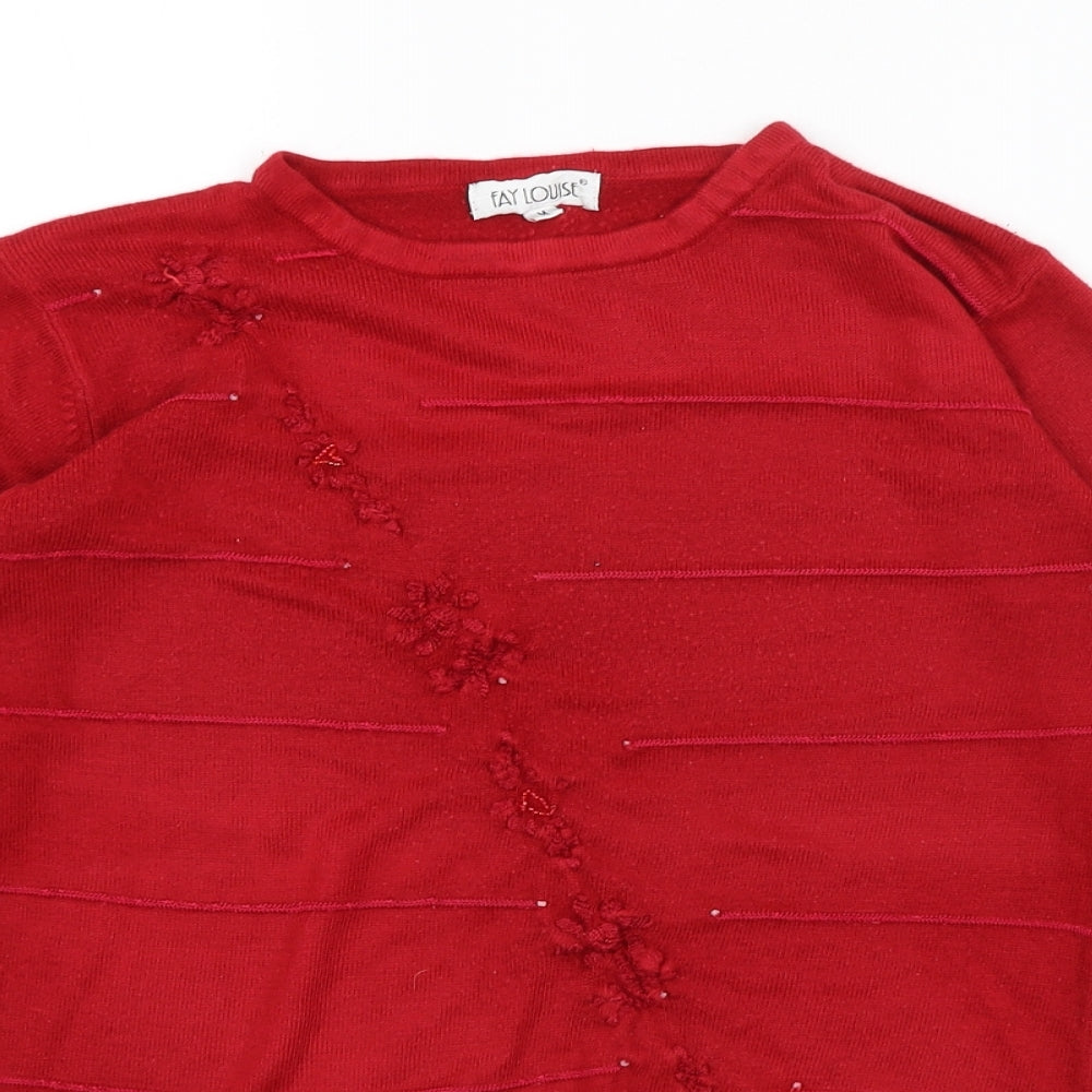 Faye Louise Womens Red   Pullover Jumper Size M