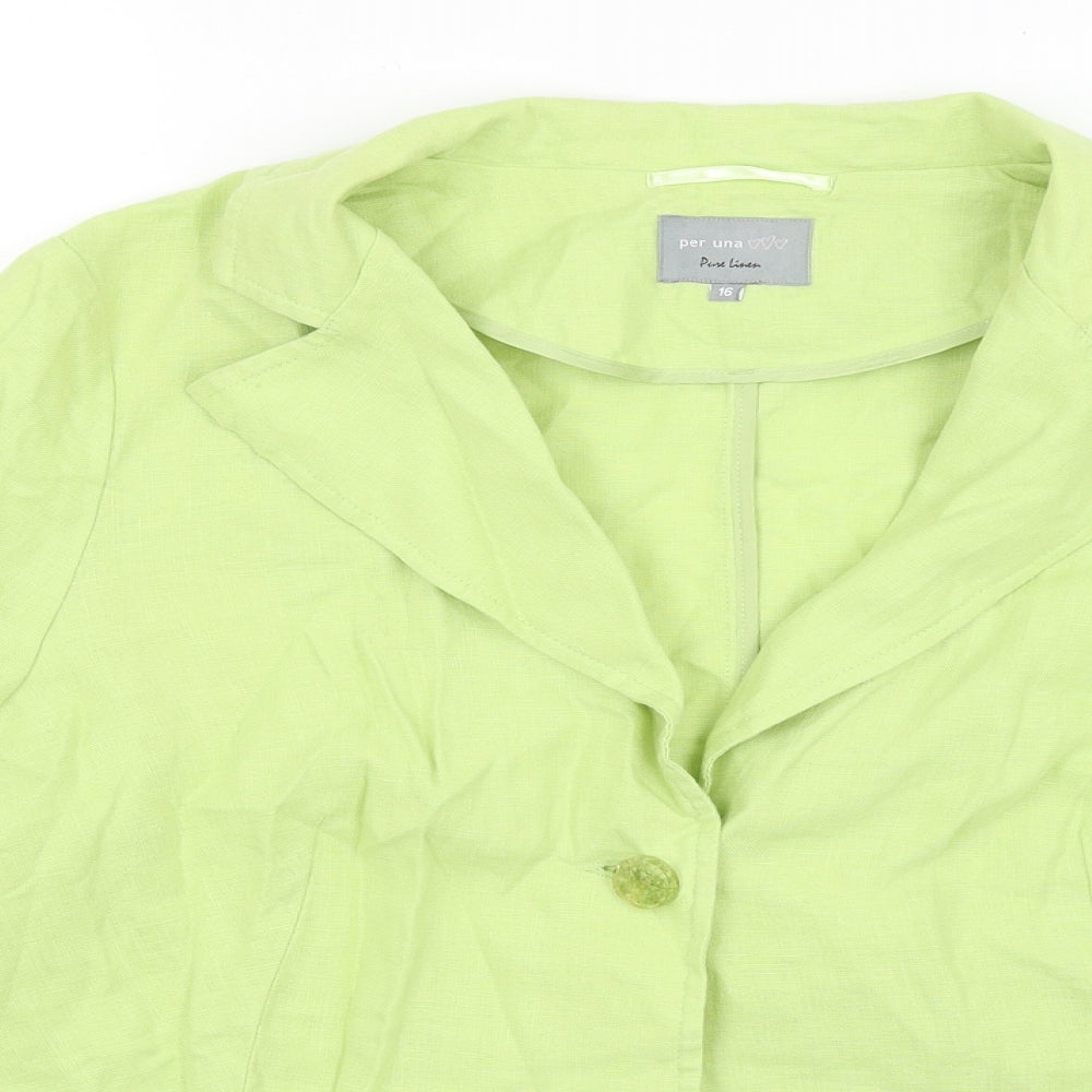 Per Una Womens Green   Jacket Blazer Size 16