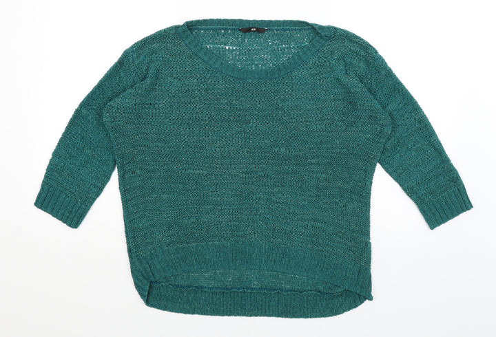 H&M Womens Green Pullover Jumper Size M