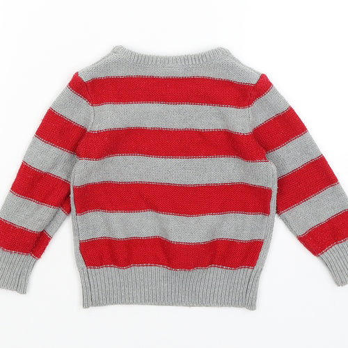 Mini Club Baby Grey Striped  Pullover Jumper Size 12-18 Months  - Reindeer